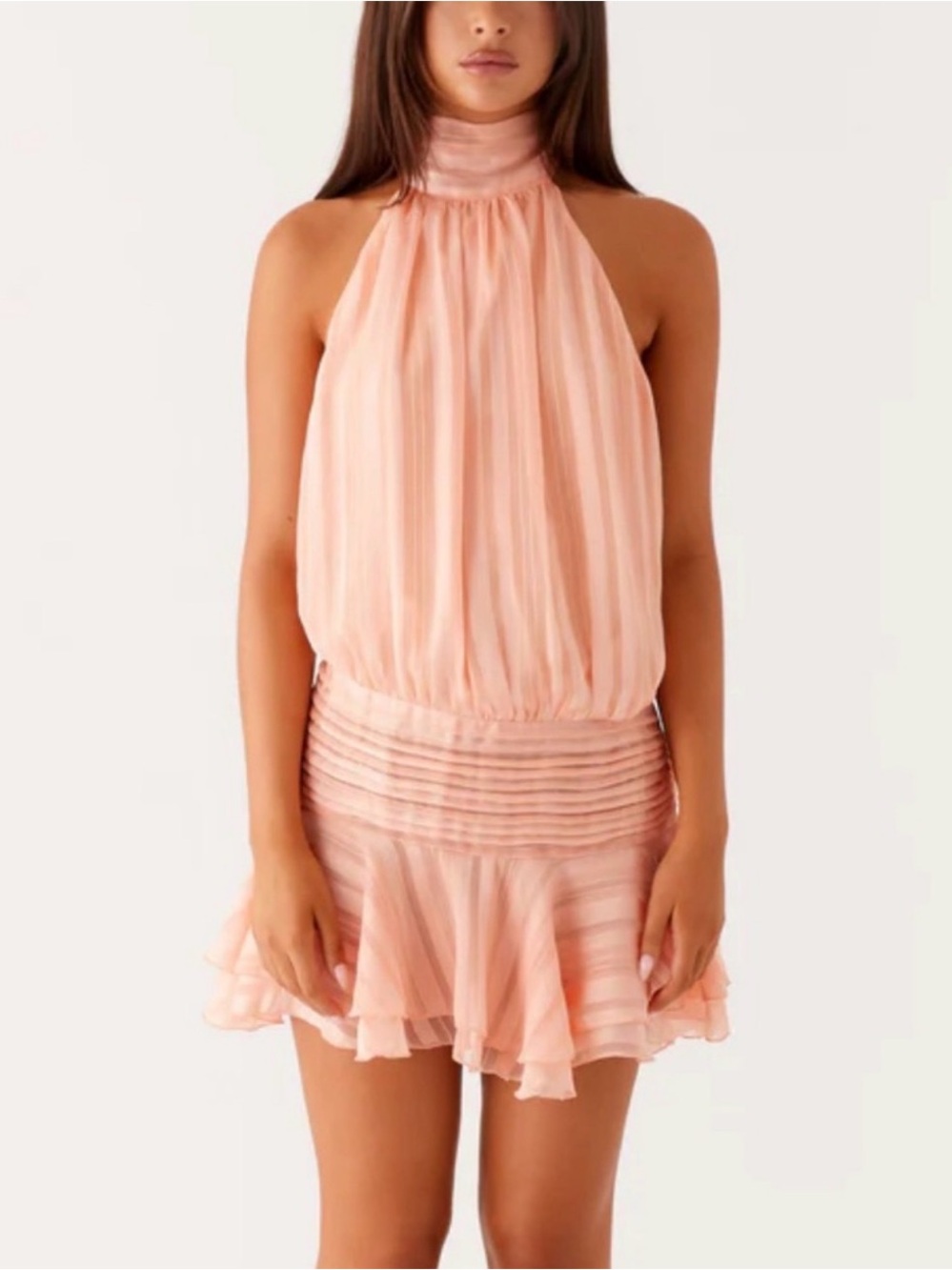 Peppermayo Peach Halter Mini Dress